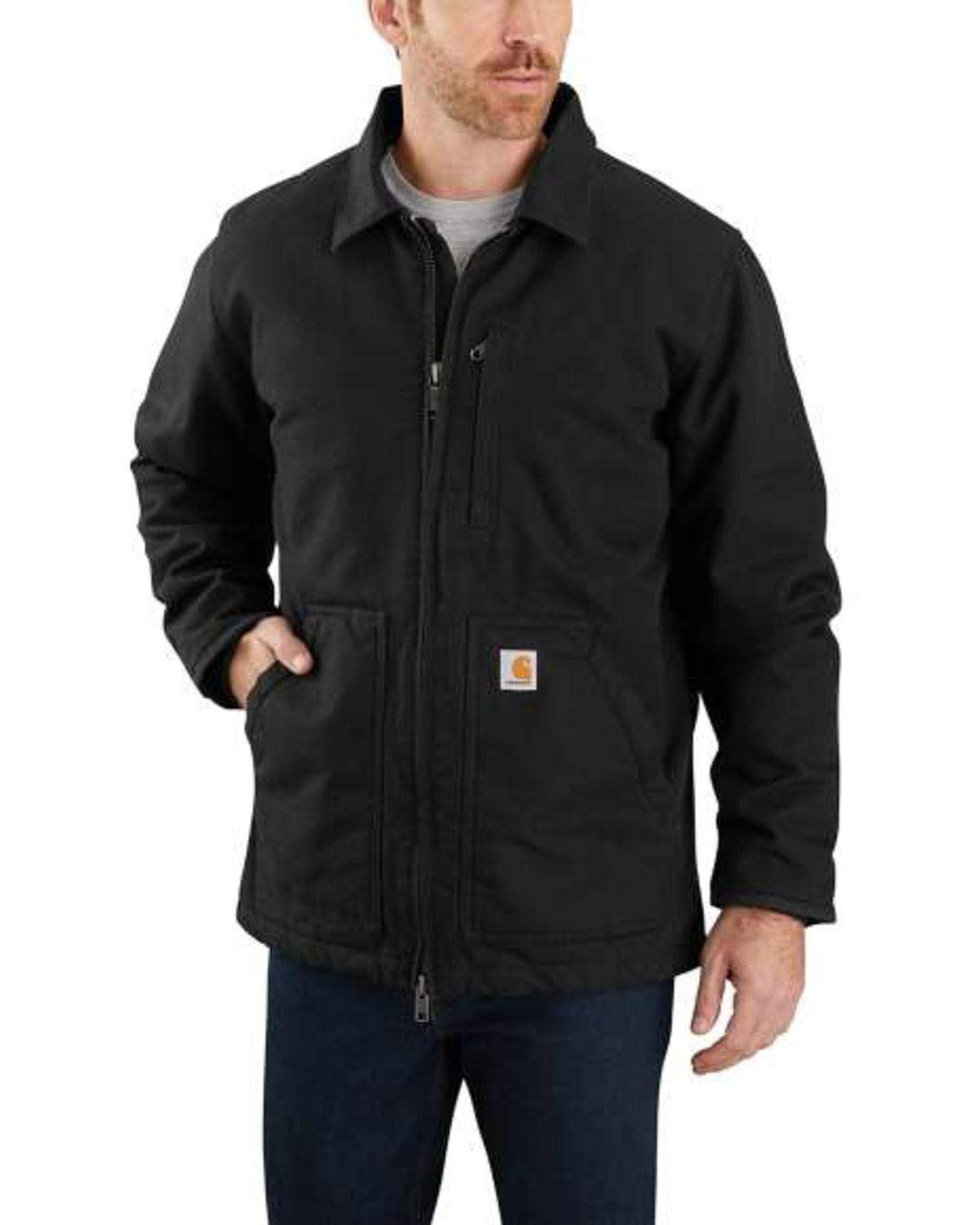 Carhartt Men's Loose Fit Washed Duck Sherpa-Lined Coat