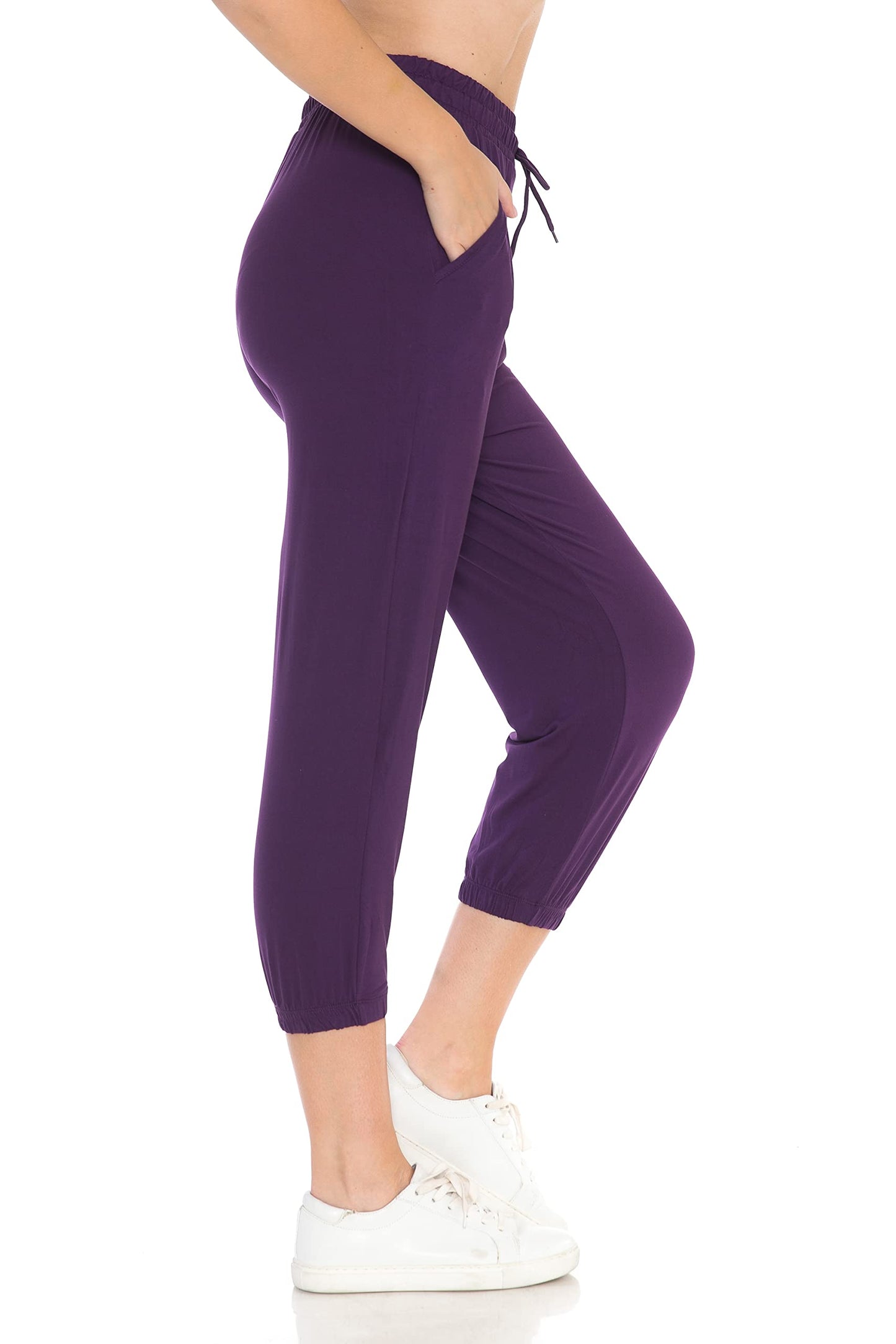 Leggings Depot Women's Relaxed-fit Jogger Track Cuff Sweatpants with Pockets for Yoga, Workout