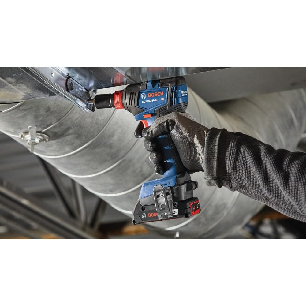 BOSCH GXL18V-501B25 18V 5-Tool Combo Kit with 2-In-1 Bit/Socket Impact Driver/Wrench, 1/2 In. Hammer Drill/Driver, Reciprocating Saw, Circular Saw, LED Worklight and (2) CORE18V 4 Ah Compact Batteries