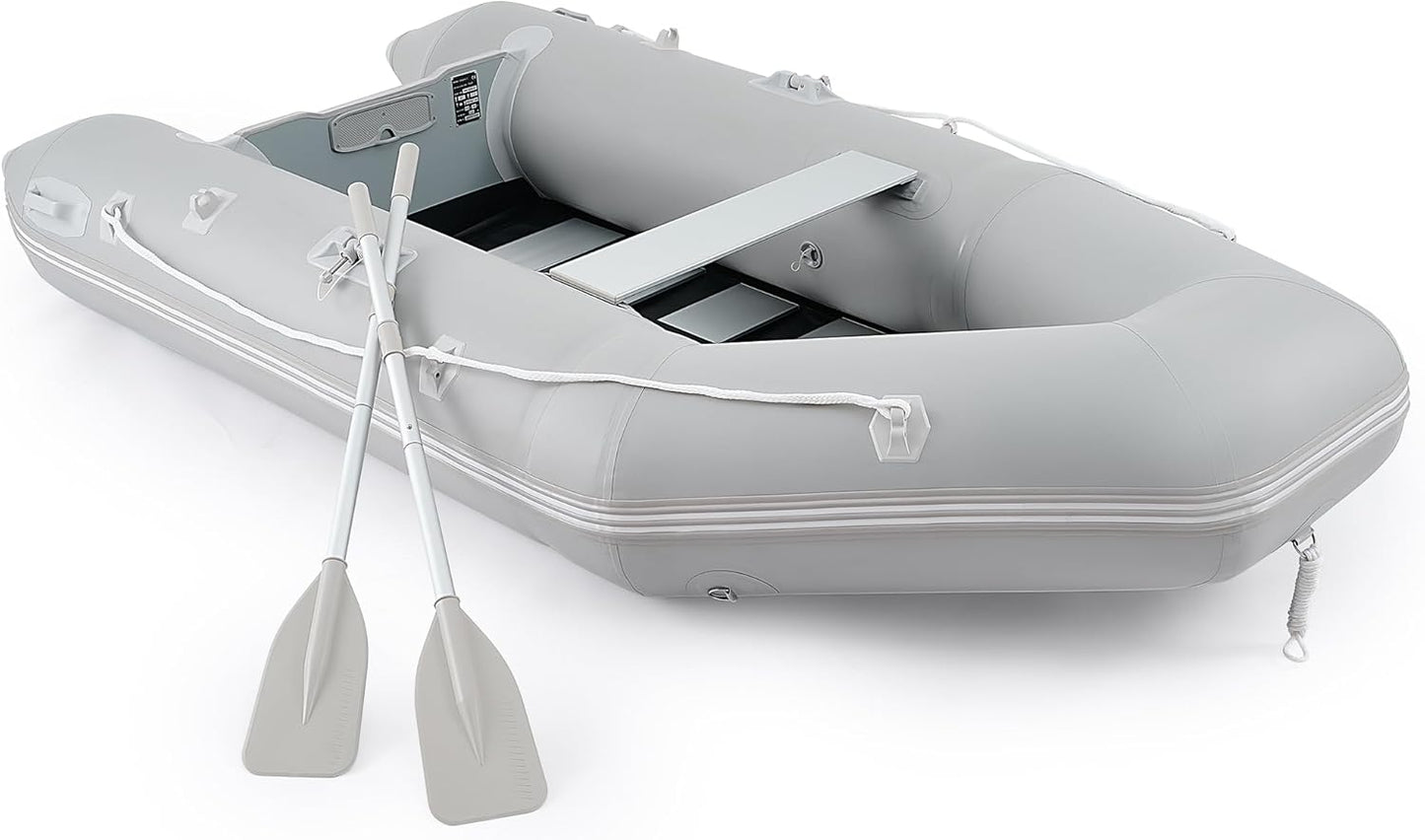 CO-Z 10ft Inflatable Dinghy Boat, 4 Person 990lb Transom Sport Tender Boat with Pump Aluminum Oars Floor, Heavy Duty Inflatable Raft Kayak for Adults