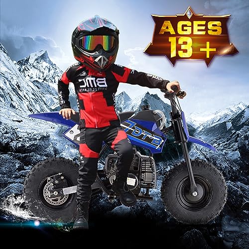 Mini Kid Dirt Bike, 49 CC 2-Stroke Gas Bike with Off-Rode Tire, Suspensions, Disc Brakes, Max Load 160Lbs, Up to 20Mph, EPA Approved