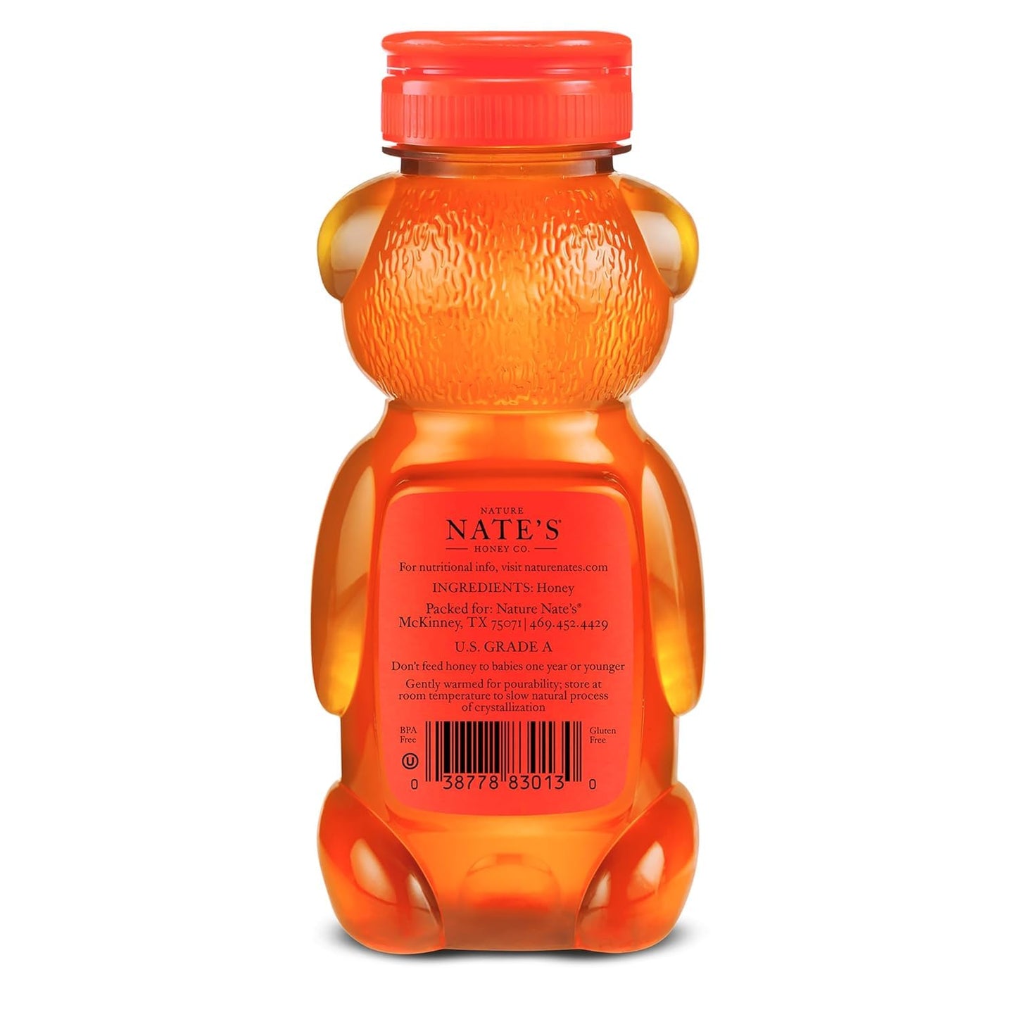Nate's 100% Pure, Raw & Unfiltered Honey - Award-Winning Taste, 16 oz. Squeeze Bottle