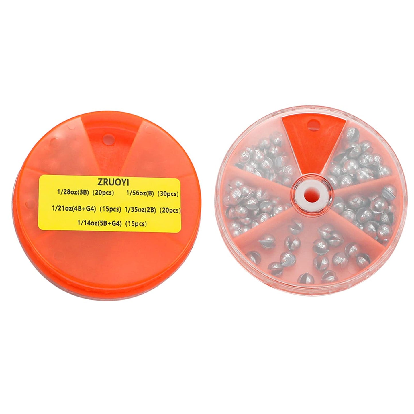 Joyiii Fishing Weights Sinkers 205pcs/100pcs Lead Split Shot Fishing Line Sinkers 5 Sizes Removable Egg Lead Assortment