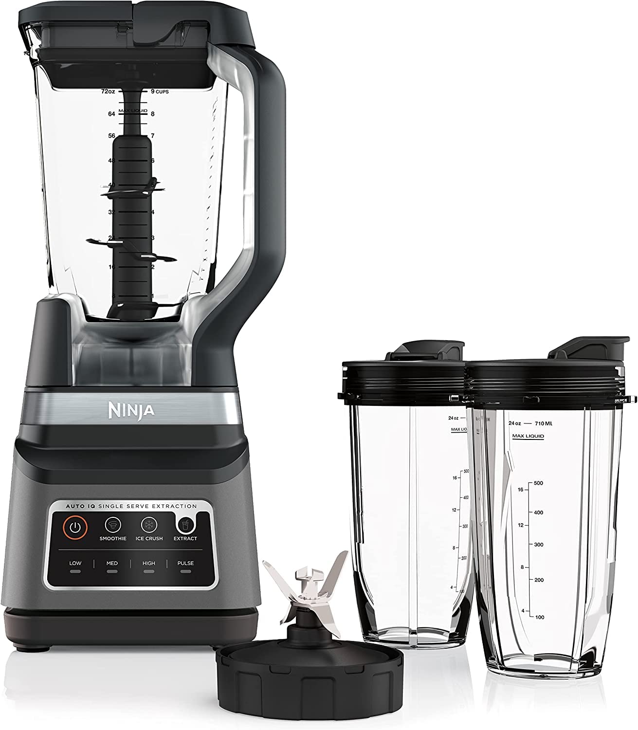 Ninja BN701 Professional Plus Blender, 1400 Peak Watts, 3 Functions for Smoothies, Frozen Drinks & Ice Cream with Auto IQ, 72-oz.* Total Crushing Pitcher & Lid, Dark Grey