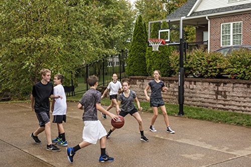 Silverback 60" Height Adjustable In-Ground Basketball Hoop with Tempered Glass Backboard, Pro-Style Breakaway Rim, Pole and Backboard Pad