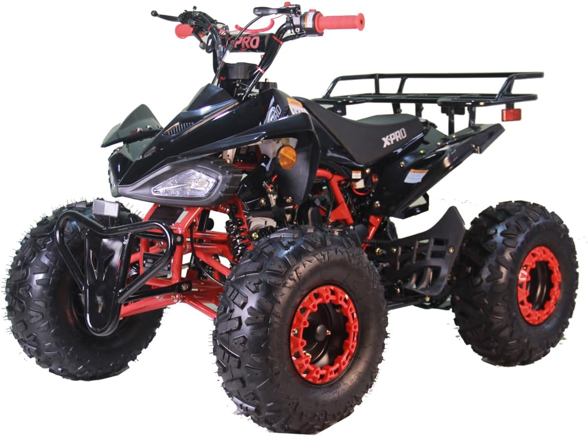 X-PRO Leopard 125 ATV 4 Wheels Quad 125cc ATV Quads with Automatic Transmission w/Reverse, Big 19"/18" Tires! (Black)