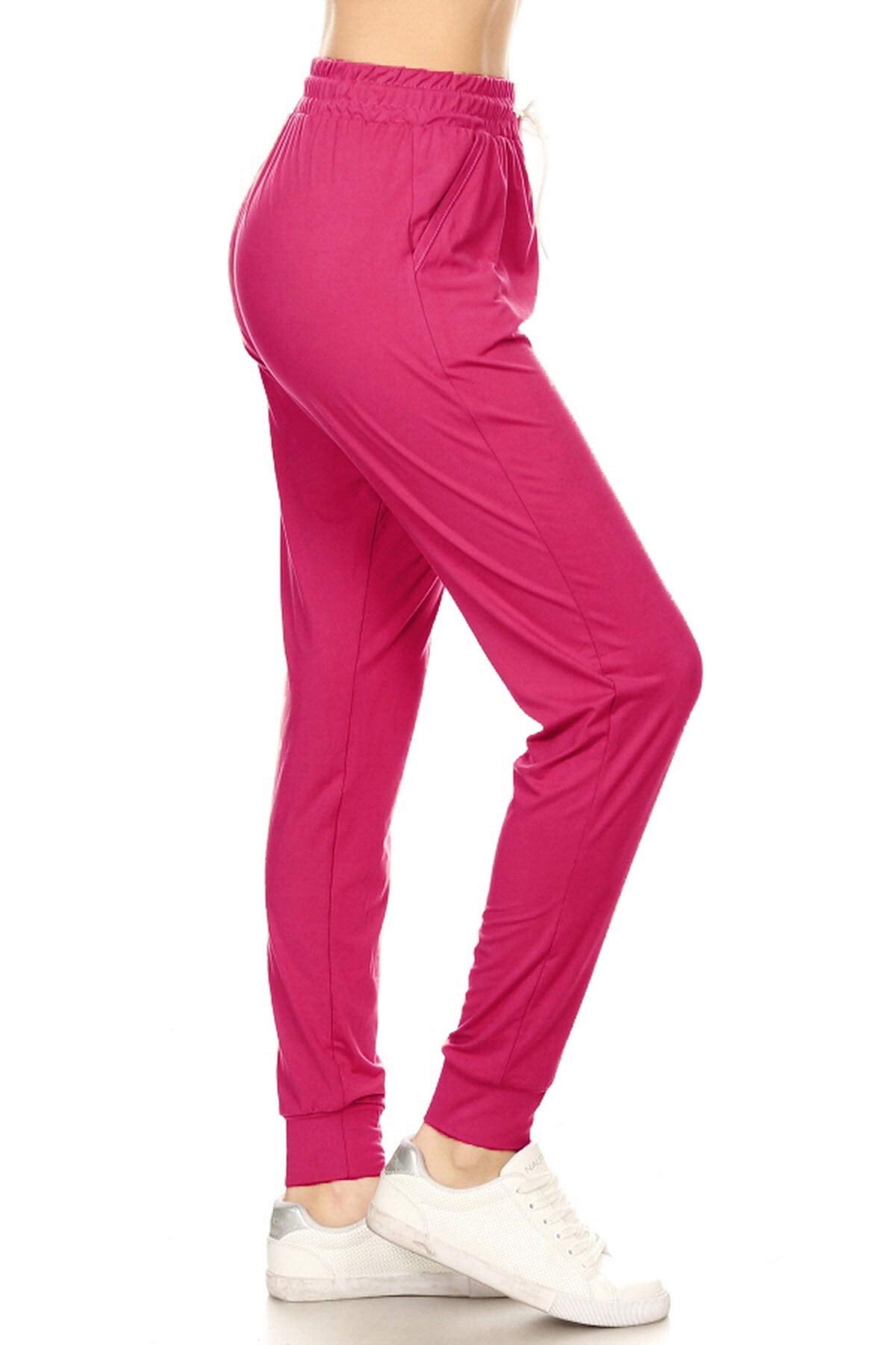 Leggings Depot Women's Relaxed-fit Jogger Track Cuff Sweatpants with Pockets for Yoga, Workout