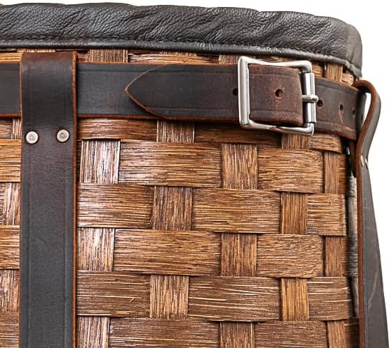 Pack Basket, Basket Backpack, Adirondack Style Hunting, Trapping, Guiding Woven Basket Pack with Leather Straps
