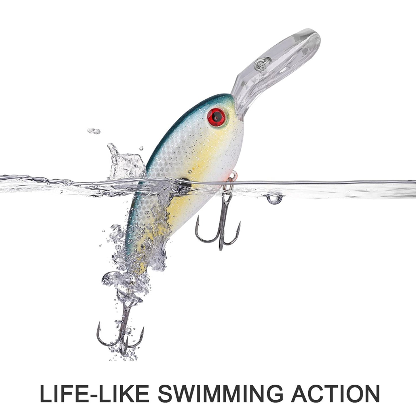 Fishing Lures Shallow Deep Diving Swimbait Crankbait Fishing Wobble Multi Jointed Hard Baits for Bass Trout Freshwater and Saltwater