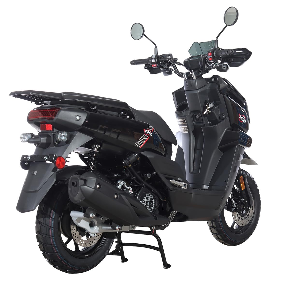 X-PRO Tank 200 Gas Moped Adult Gas Street Moped with 12" Wheels! LED Headlight!