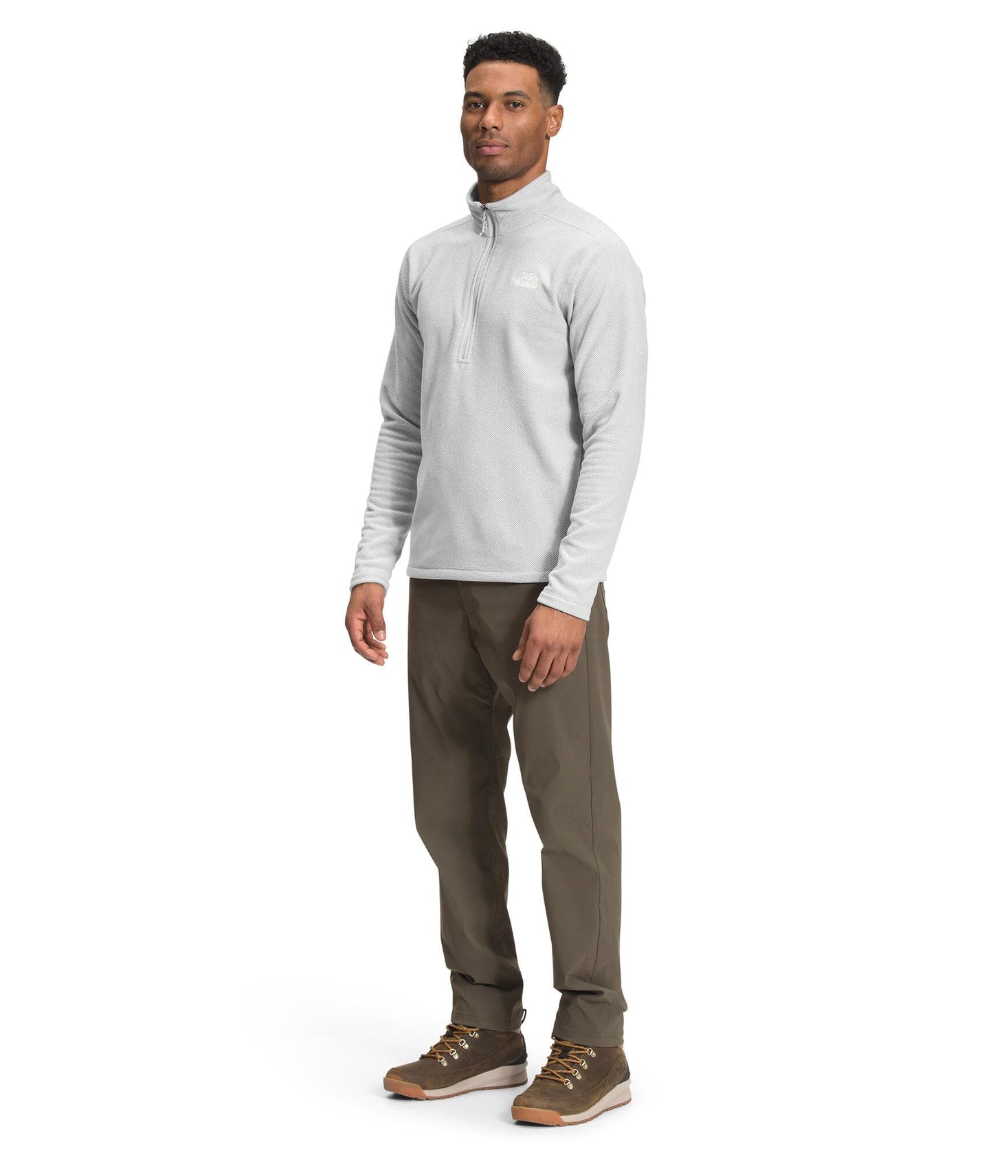 THE NORTH FACE Men's Textured Cap Rock 1/4 Zip Pullover | Fleece Jacket, Fold Over Collar & Embroidered Logo