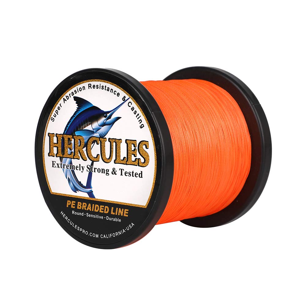 HERCULES Cost-Effective Super Cast 8 Strands Braided Fishing Line 10LB to 300LB Test for Salt-Water,109/328/547/1094 Yards(100M/300M/500M/1000M),Diam.#0.12MM-1.2MM,Hi-Grade Performance,Variety Colors