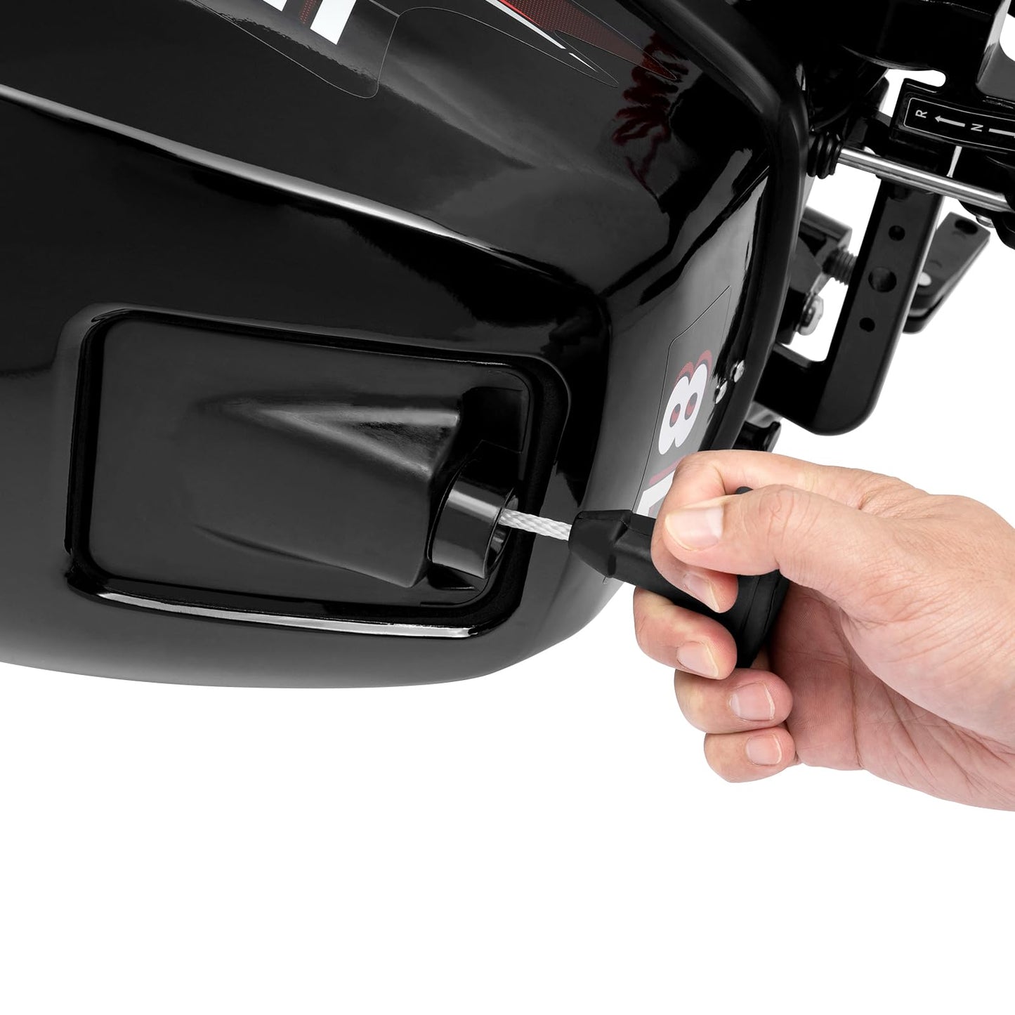 2-Stroke 3.5HP Outboard Motor, 49CC Gas Powered Fishing Marine Heavy Duty Boat Engine, Short Shaft Tiller Control Half Water-cooling Air-cooling CDI Ignition System for Inflatable Yachts Canoes Boat