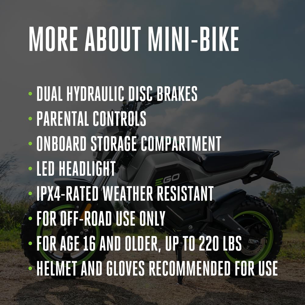 EGO Power+ Battery Powered Electric Mini Bike, Battery and Charger Not Included - MB1000