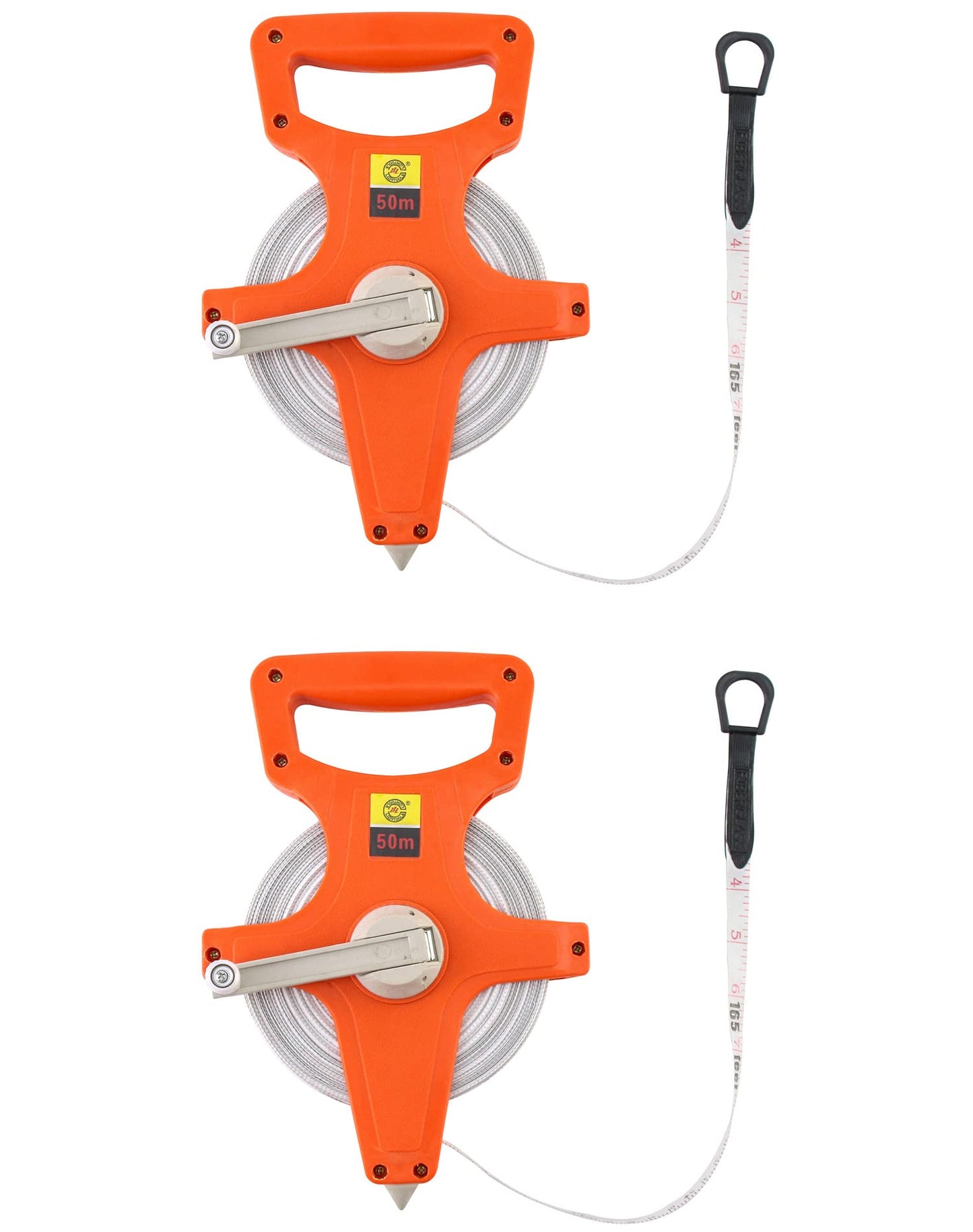QWORK Tape Measure, 1/2" x 330' Open Reel Dual Sided Fiberglass Tape Measure for Engineer, Yard and Field, Measuring Tape
