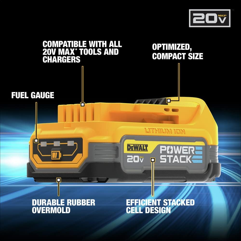 DEWALT 20V MAX POWERSTACK Lithium Ion Battery 2 Pack (DCBP034-2)