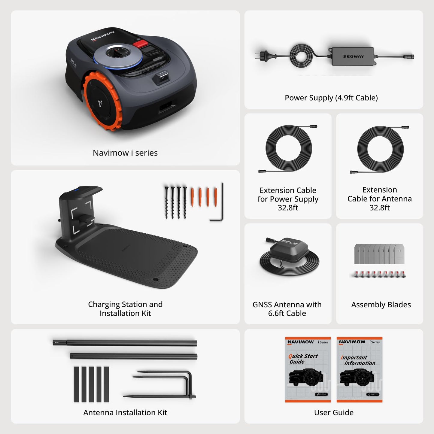 Segway Navimow i105N Robot Lawn Mower Perimeter Wire Free 1/8 Acre RTK+Vision Robotic Lawnmower, AI-Assisted Mapping, Virtual Boundary, APP Control, 58dB(A) Quiet, Multi-Zone Management