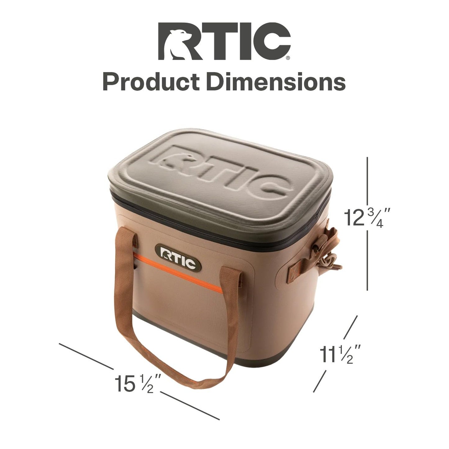 RTIC Ultra-Tough Soft Cooler 30 Can, Insulated Bag Portable Ice Chest Box for Lunch, Beach, Drink, Beverage, Travel, Camping, Picnic, Car, Trips, Floating Cooler Leak-Proof with Zipper