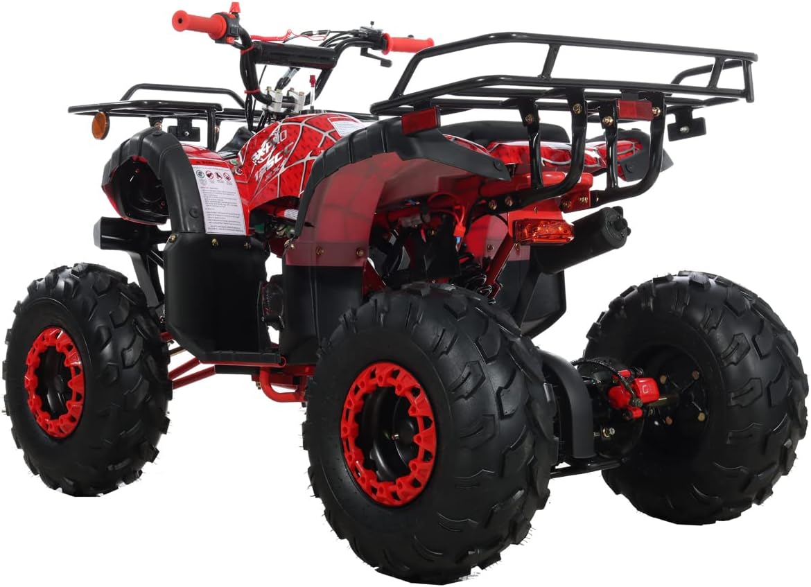X-PRO 125cc ATV with Automatic Transmission w/Reverse, Big 19"/18" Tires! (Spider Red, Factory Package)