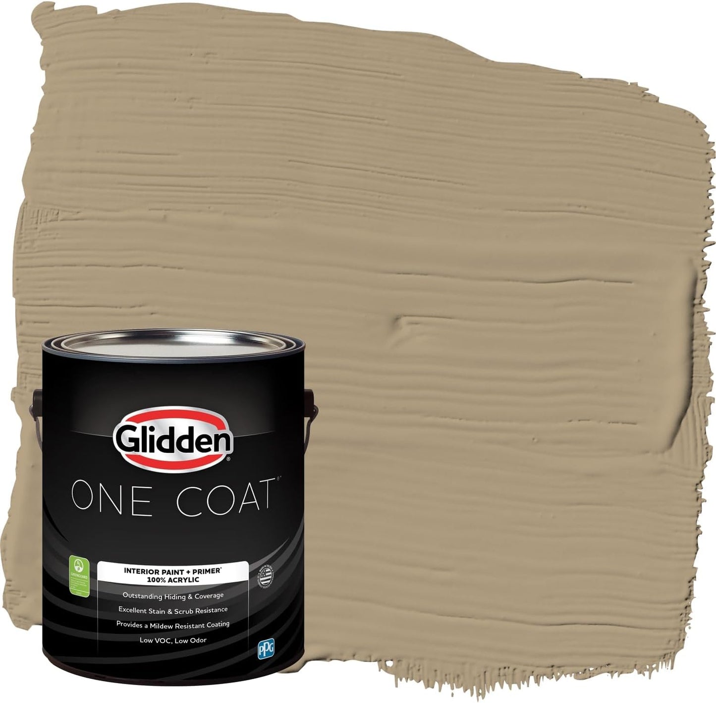 Glidden Interior Paint + Primer: Beige/Toasted Almond, One Coat, Semi-Gloss, 1-Quart