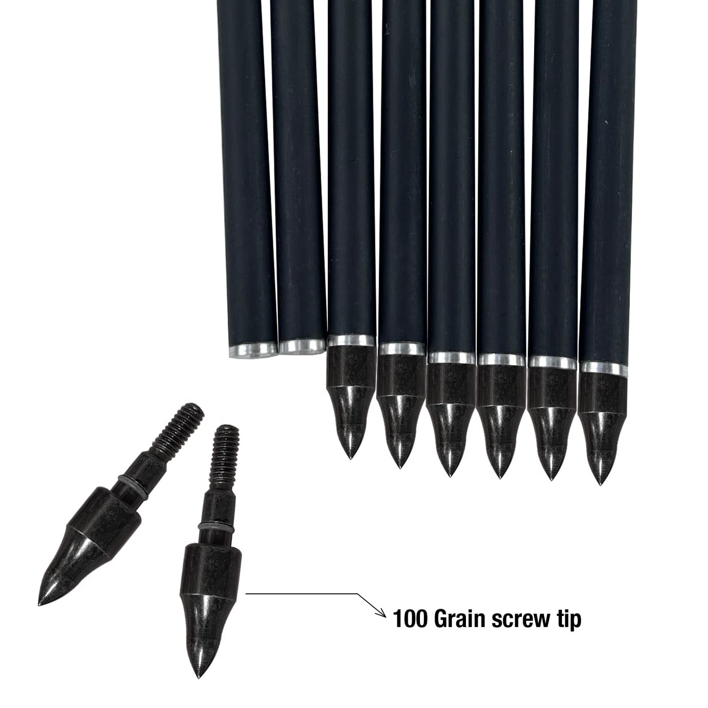 Lanneret Carbon Crossbow Bolts 17,20,22Inch Arrows Bolt Crossbolt Fletched 4 Inch Vane with Field Point (Pack of12) Black