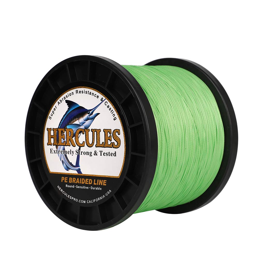 HERCULES Cost-Effective Super Cast 8 Strands Braided Fishing Line 10LB to 300LB Test for Salt-Water,109/328/547/1094 Yards(100M/300M/500M/1000M),Diam.#0.12MM-1.2MM,Hi-Grade Performance,Variety Colors