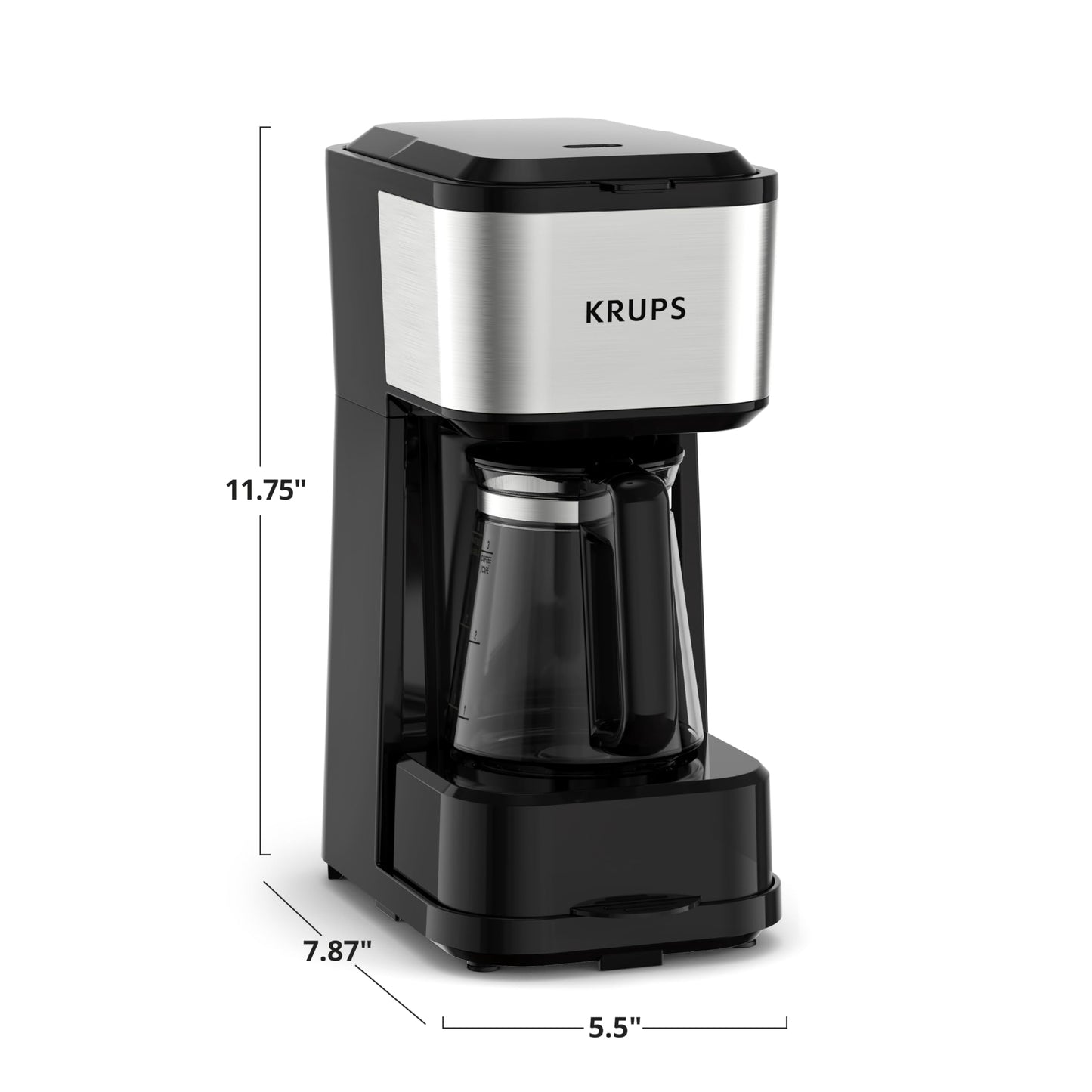 KRUPS Newer Model Drip Coffee Maker, 10-Cup, Silver