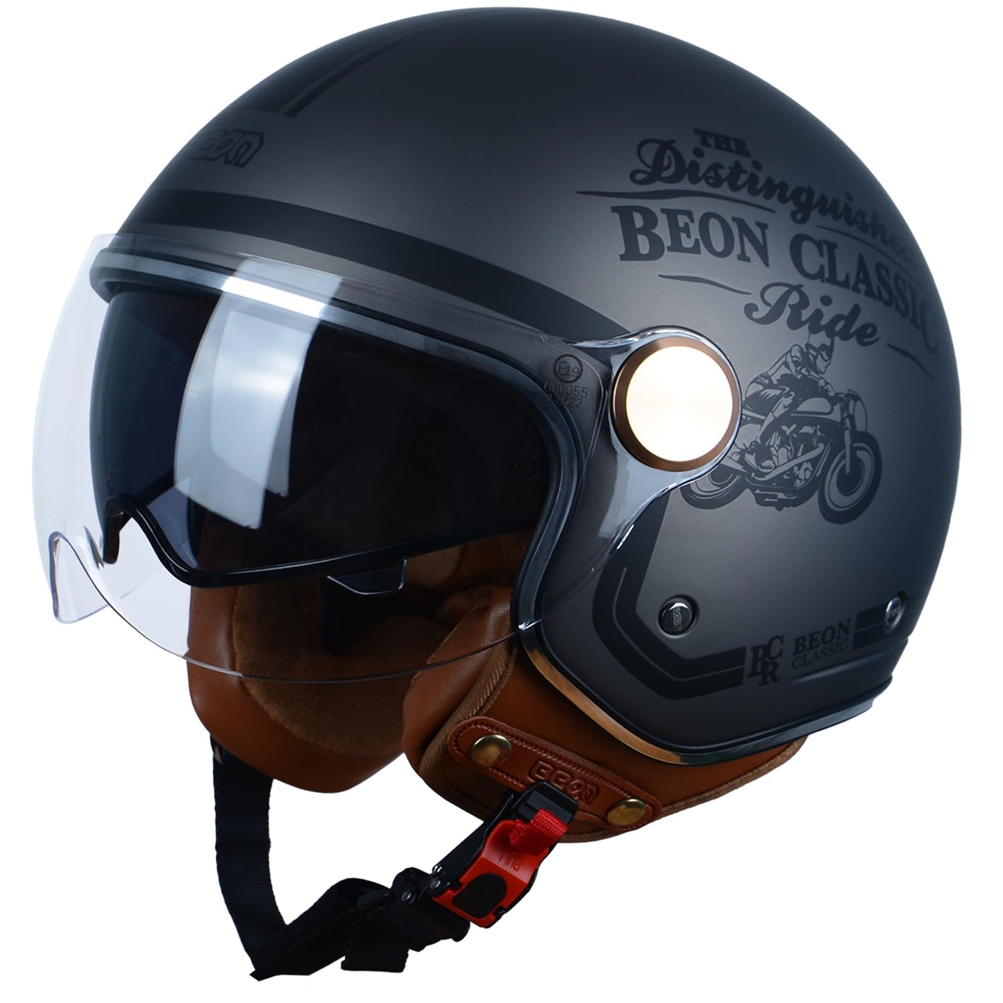 Open Face Motorcycle Helmet for Adults, DOT Approved,3/4 Retro Vespa Helmet, Dual Visors Men's and Women's Motorbike Casco for Moped Cruiser Bobber and Chopper