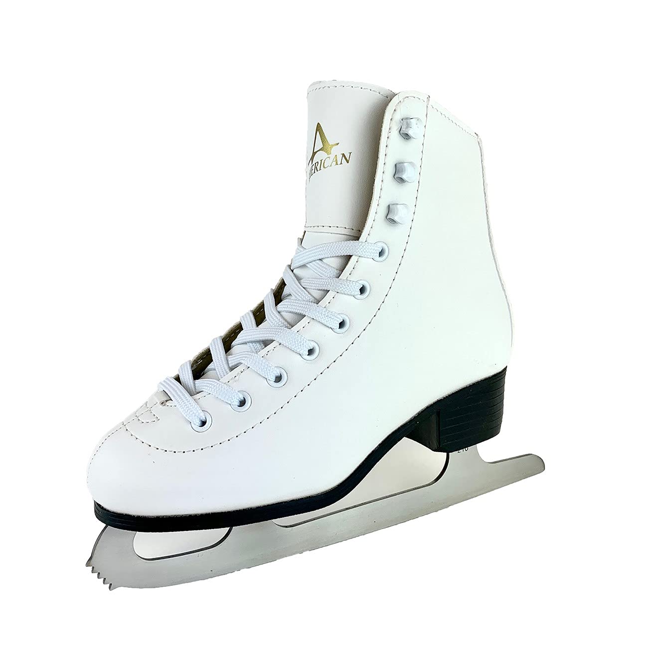 American Athletic Shoe Girl's Tricot Lined Ice Skates, White, 4 (51204)