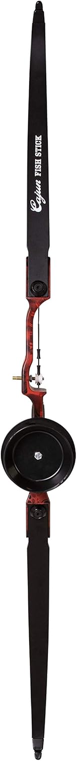 Cajun Bowfishing Fish Stick Bowfishing Bow Package with Drum Reel, Roller Rest, and Piranha Point Arrow, Right Hand, Red
