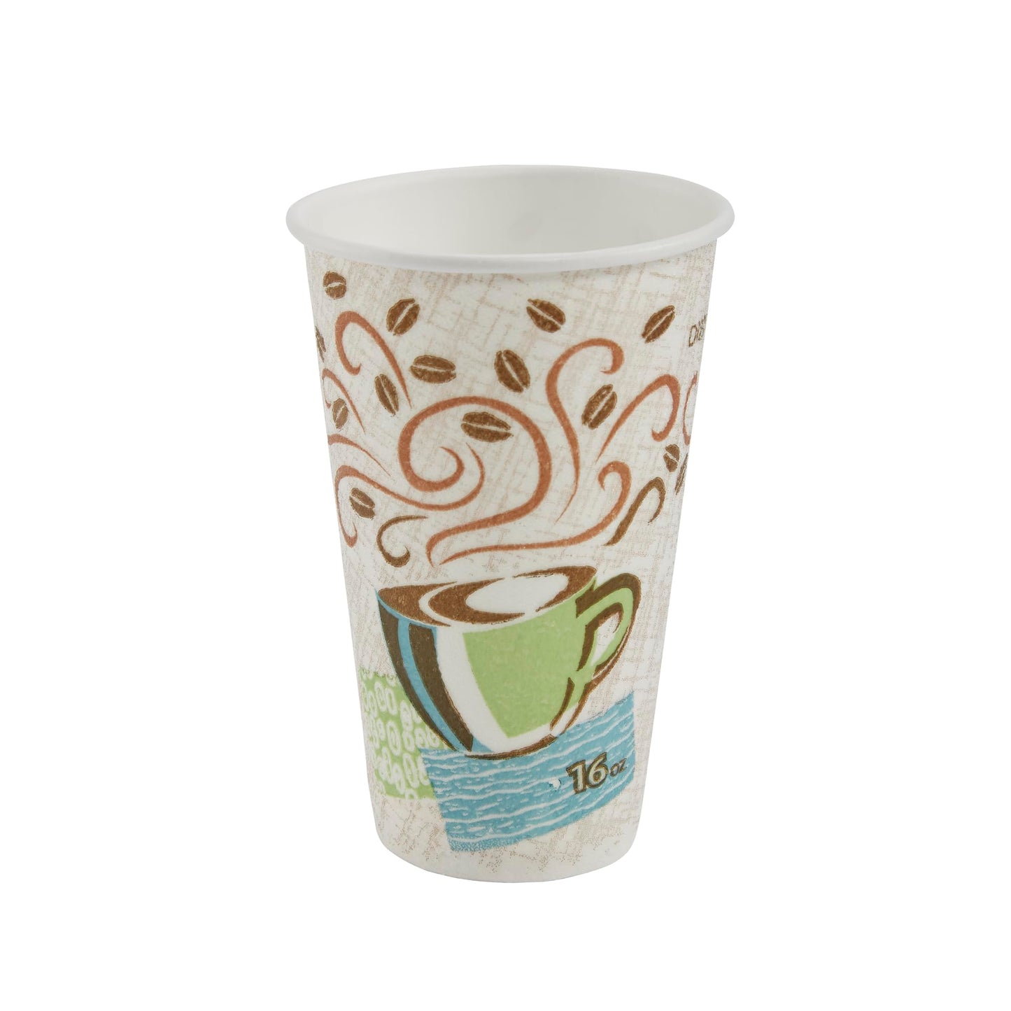 Dixie PerfecTouch 12 oz Paper Coffee Cups By GP PRO, Coffee Haze Design, 500 Count (25 Disposable Cups Per Sleeve, 20 Sleeves Per Case), 5342DX