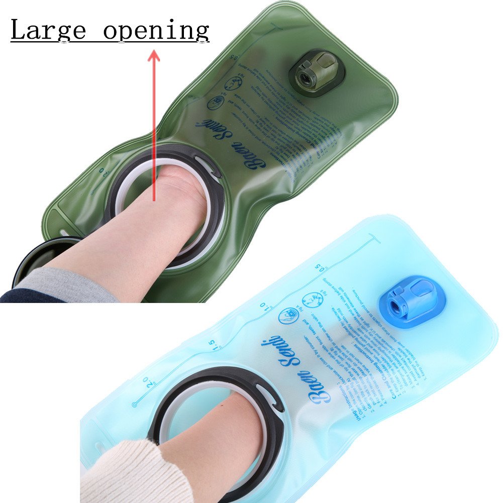 Hydration Bladder 2 Liter/70 oz(2 Pack) - Water Bladder Pack of 2(1 Piece Blue+1 Piece ArmyGreen) - BPA Free Hydration Pack Replacement