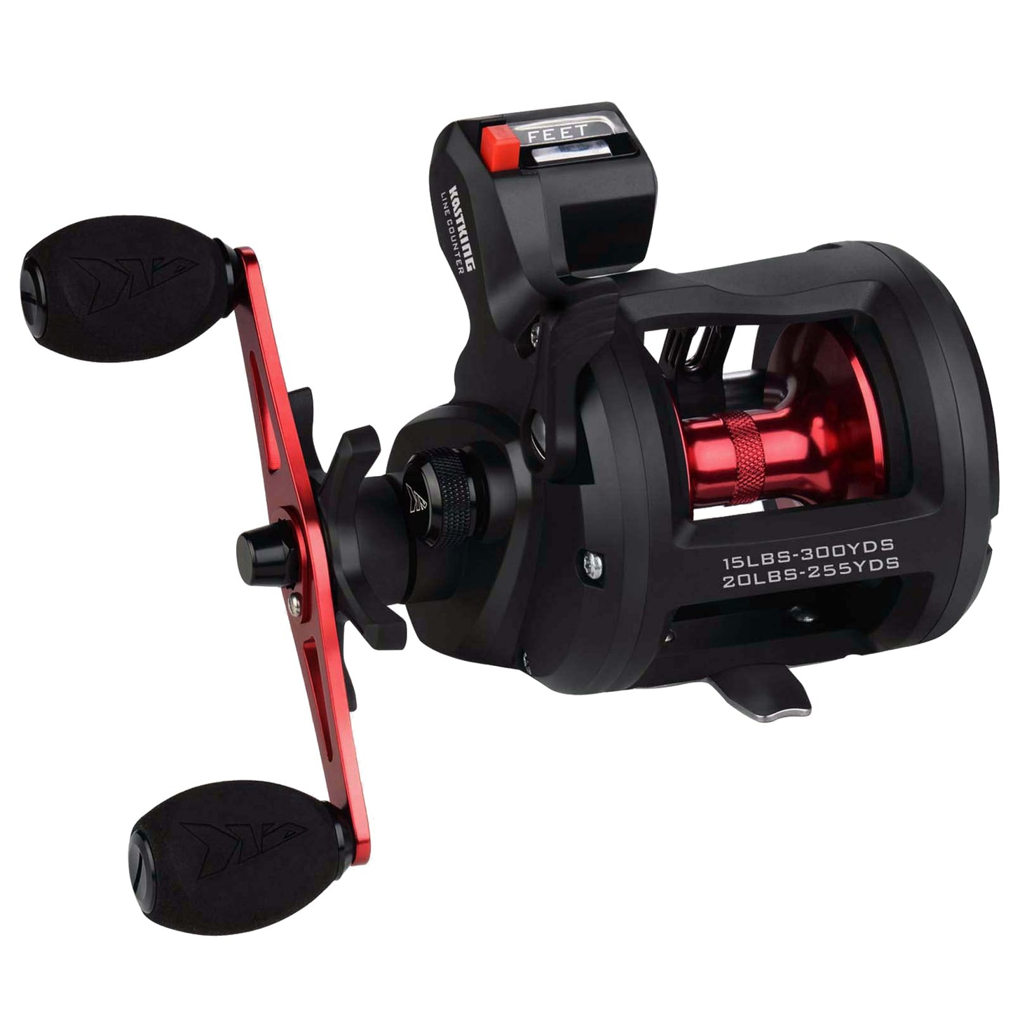 KastKing ReKon Round Baitcasting Fishing Reel, Saltwater Inshore Surf Trolling Reel, Up to 30LBS Powerful Max Drag, Conventional Reel for Catfish, Musky, Bass, Durable Graphite Frame for Saltwater