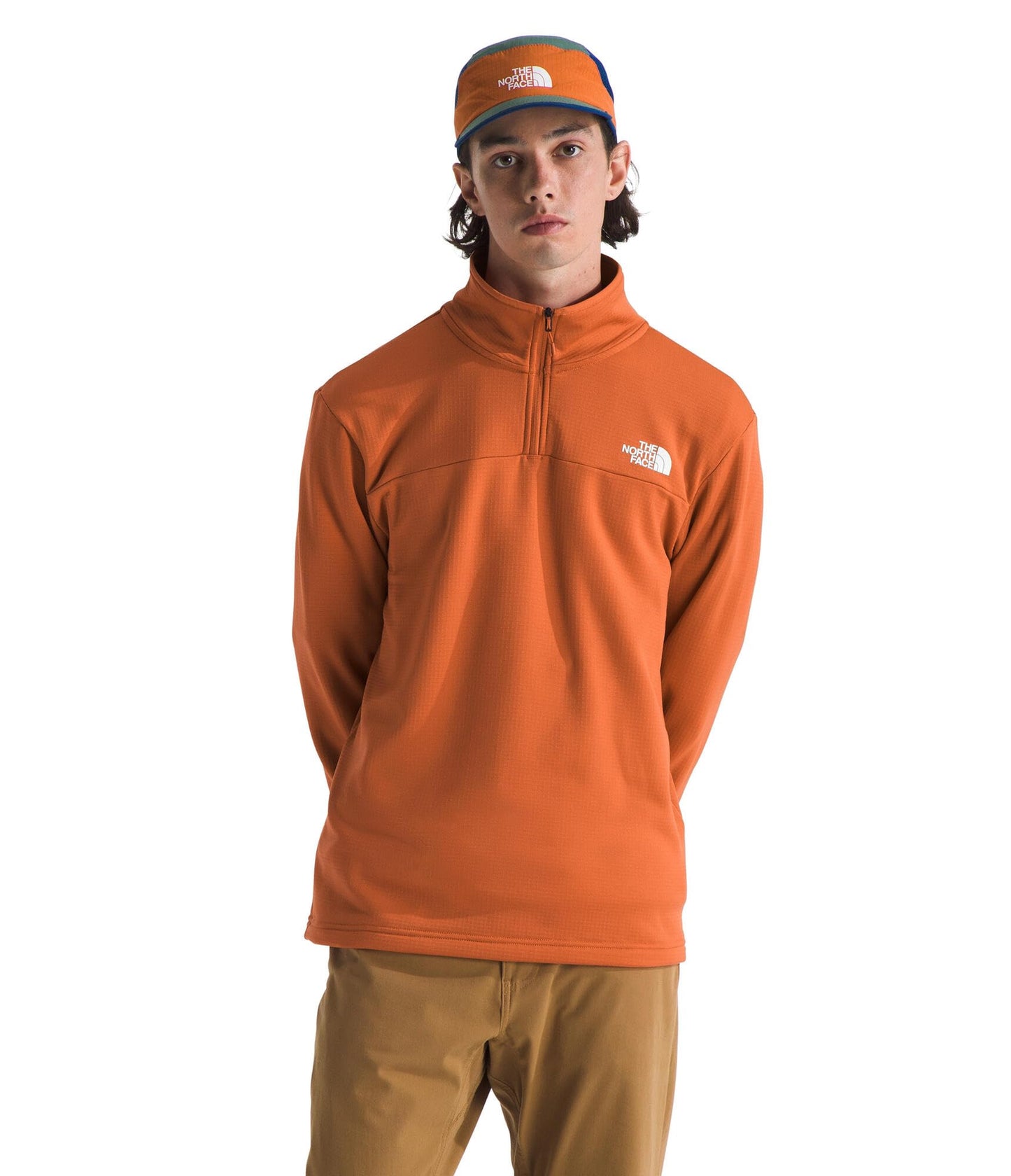 THE NORTH FACE Men's Cedar Trail Grid Fleece Quarter Zip Jacket | Cold Weather Top With Durable, Reinforced Bindings