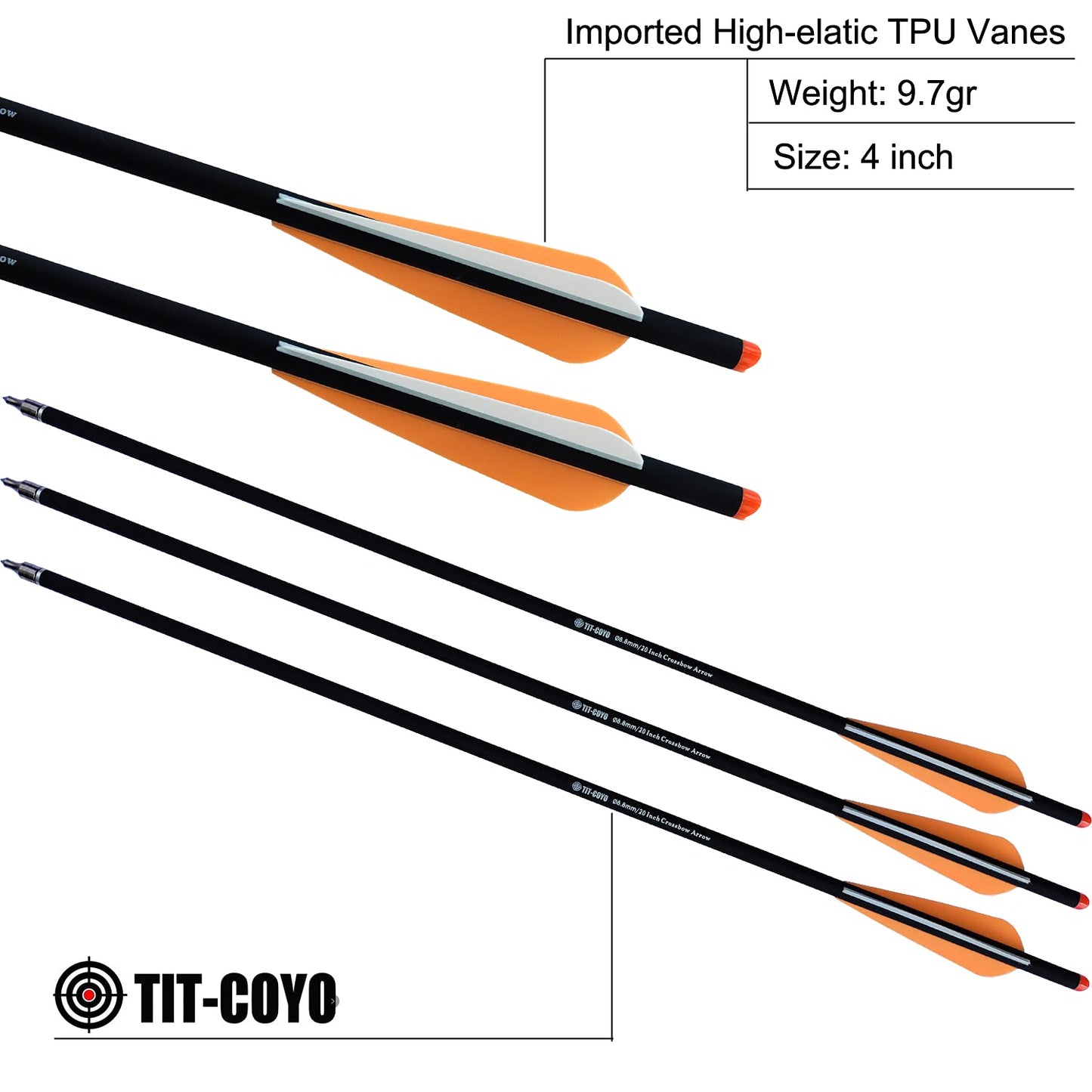20 22 Inch Crossbow Bolts and Crossbow Broadheads Set Carbon Crossbow Arrows for Hunting and Outdoor Practice, 12pcs Arrows 12pcs Broadheads(24 Pack)