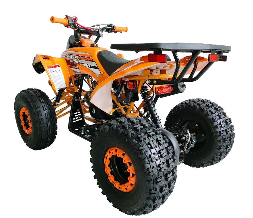 HHH ATV 125cc Vitacci ATV Quad Youth Utility Style ATV 125cc ATV Fully Automatic with Reverse Gas ATV 4 Wheeler ATVs Quads Big 19/18 inch Tires (Orange)
