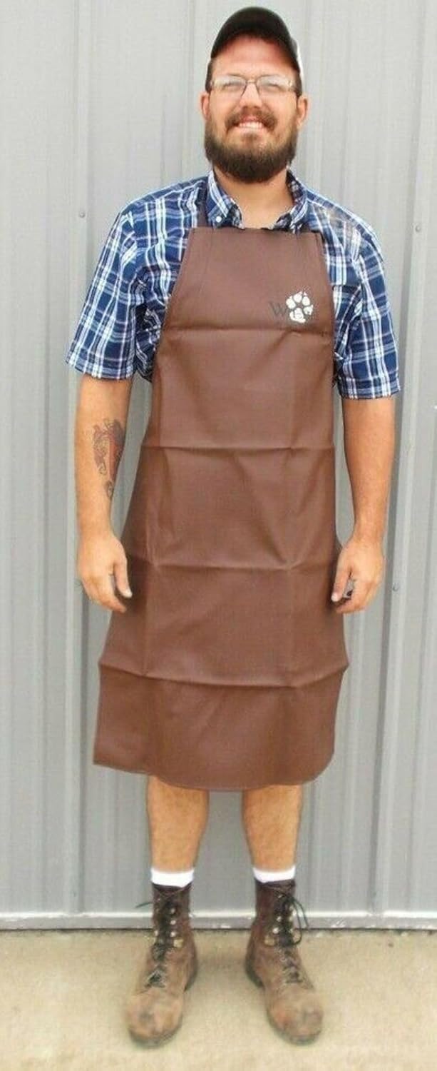 Heavy Duty Wiebe Skinning Apron - Trapping Supplies - Fur Handling - Brown - One Size - Unisex-Adults (Outdoor Activities)