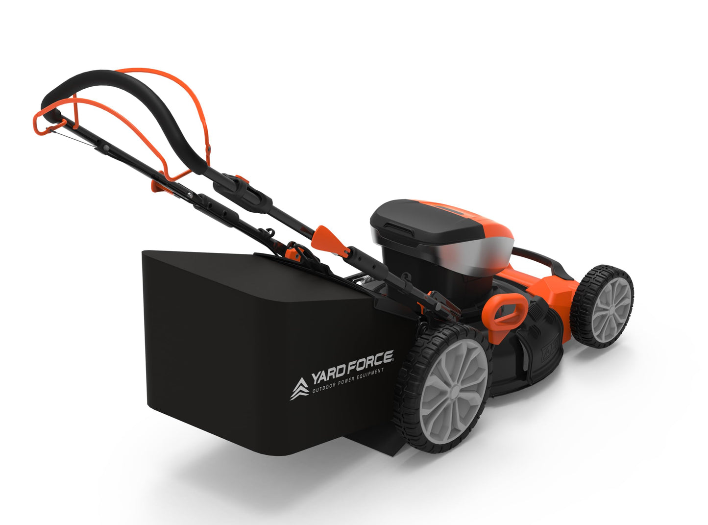 Yard Force Self Propelled Lawn Mower Briggs & Stratton 150cc Gas Engine 22-inch Steel Deck 3-in-1 Mulch, Bag, Side Discharge, 12-inch High Rear Wheels