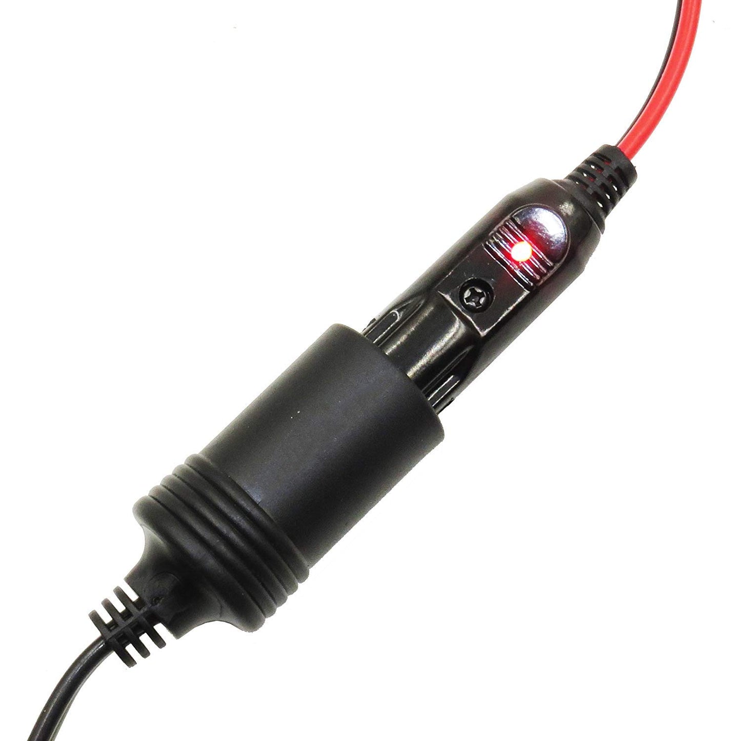 12V Cigarette Lighter Extension Cord 12FT -Car Charger Cigar Lighter Male Plug to Female Socket 16AWG Heavy Duty Extension Cable with LED Lights Extender for Air Compressor Pump and Tire Inflator 15A
