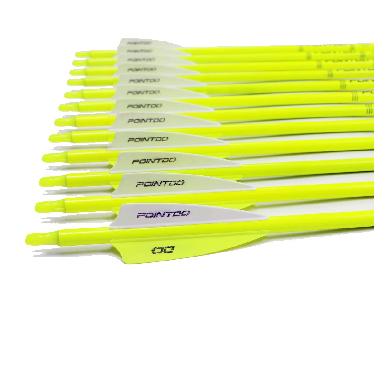 30inch Carbon Arrow Fluorescence Color Targeting and Practice and Hunting Arrows for Compound Bow and Recurve Bow with Removable Tips(Pack of 12)