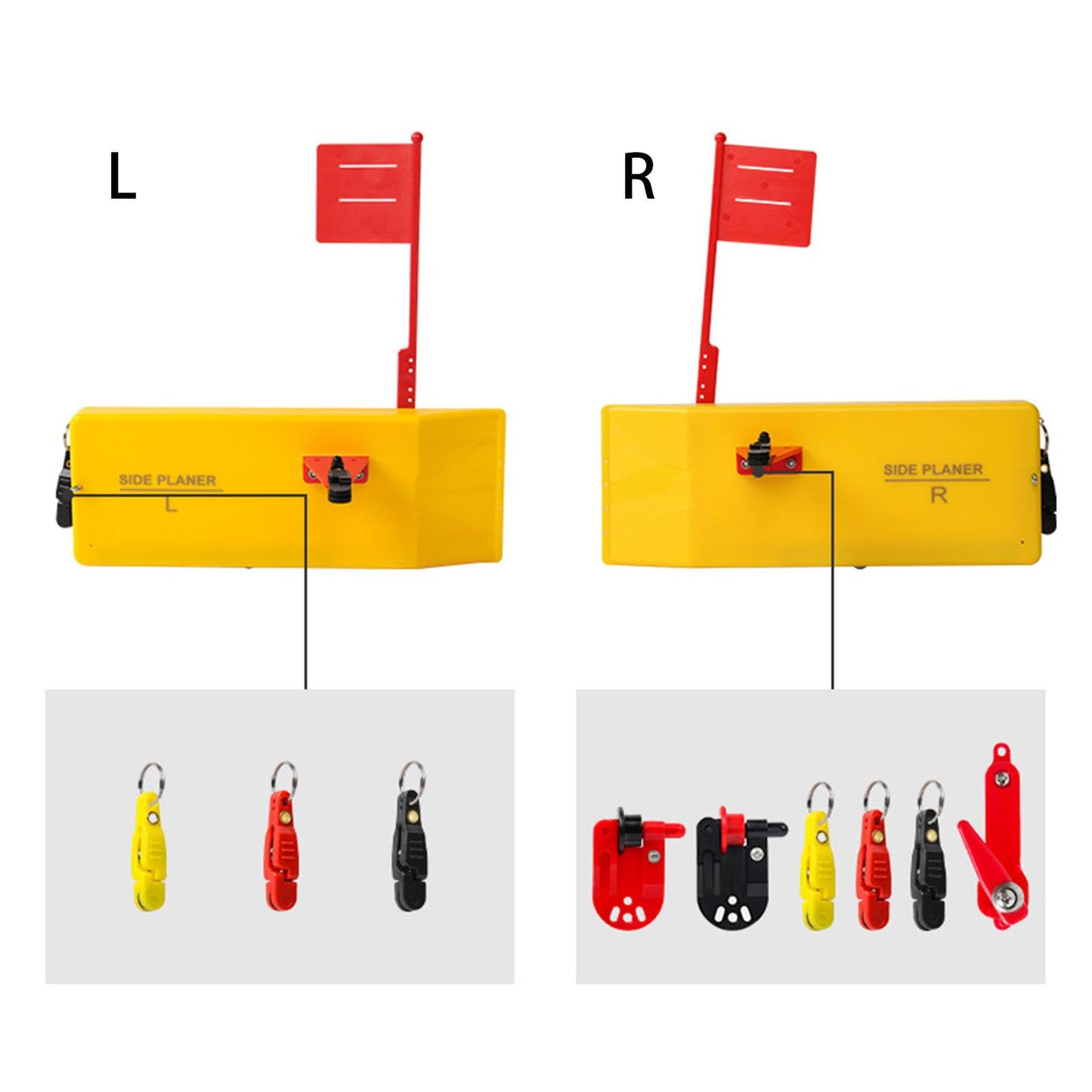 2 Pack Planer Board for Fishing, Fishing Tool Fishing in Line Side Clip Medium Side Planer Board Quick Grip Snap Release for Trolling Boat Fishing Towing, Inshore Offshore Trolling Dragging