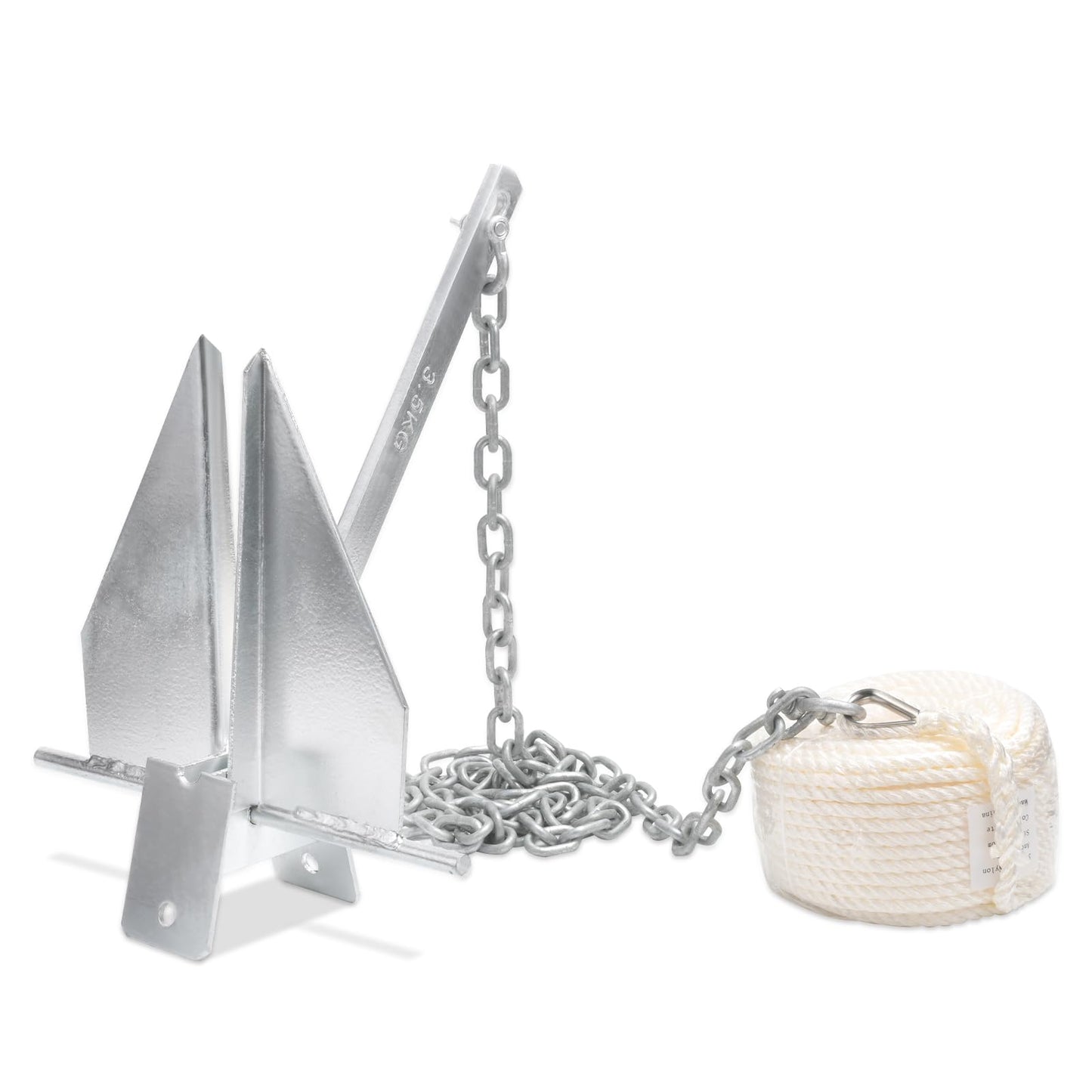 Leero Heavy Duty Boat Anchor Kit with Anchor Chain, Shackle and Anchor Rope, 5/8/10 lb Portable Danforth Anchor, Boat Anchor for Pontoons, Fishing Boats, Bass Boats, Sport Boats, Sport Yachts