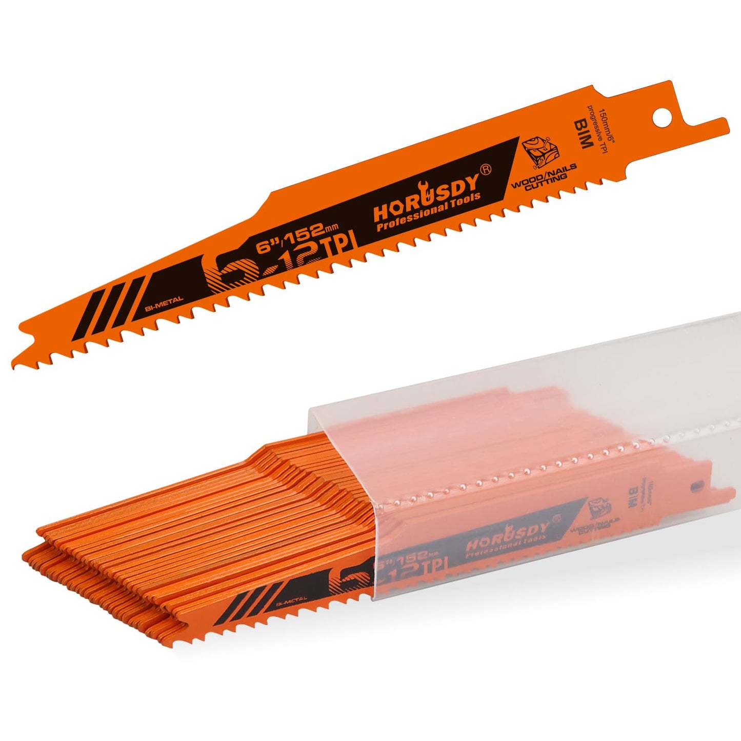 HORUSDY 10-Piece Reciprocating Saw Blades Set, Metal & Woodcutting Saw Blades