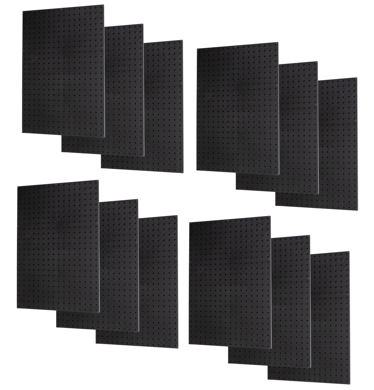 WallPeg Pegboard Wall Organizer - 96” Wide | 4 Pack 24”x16” Heavy Duty Plastic Peg Boards | Made in USA | Garage Tool Storage, Workshop, Craft Room, Office Wall Organizer | Tuff Peg-Board Panels