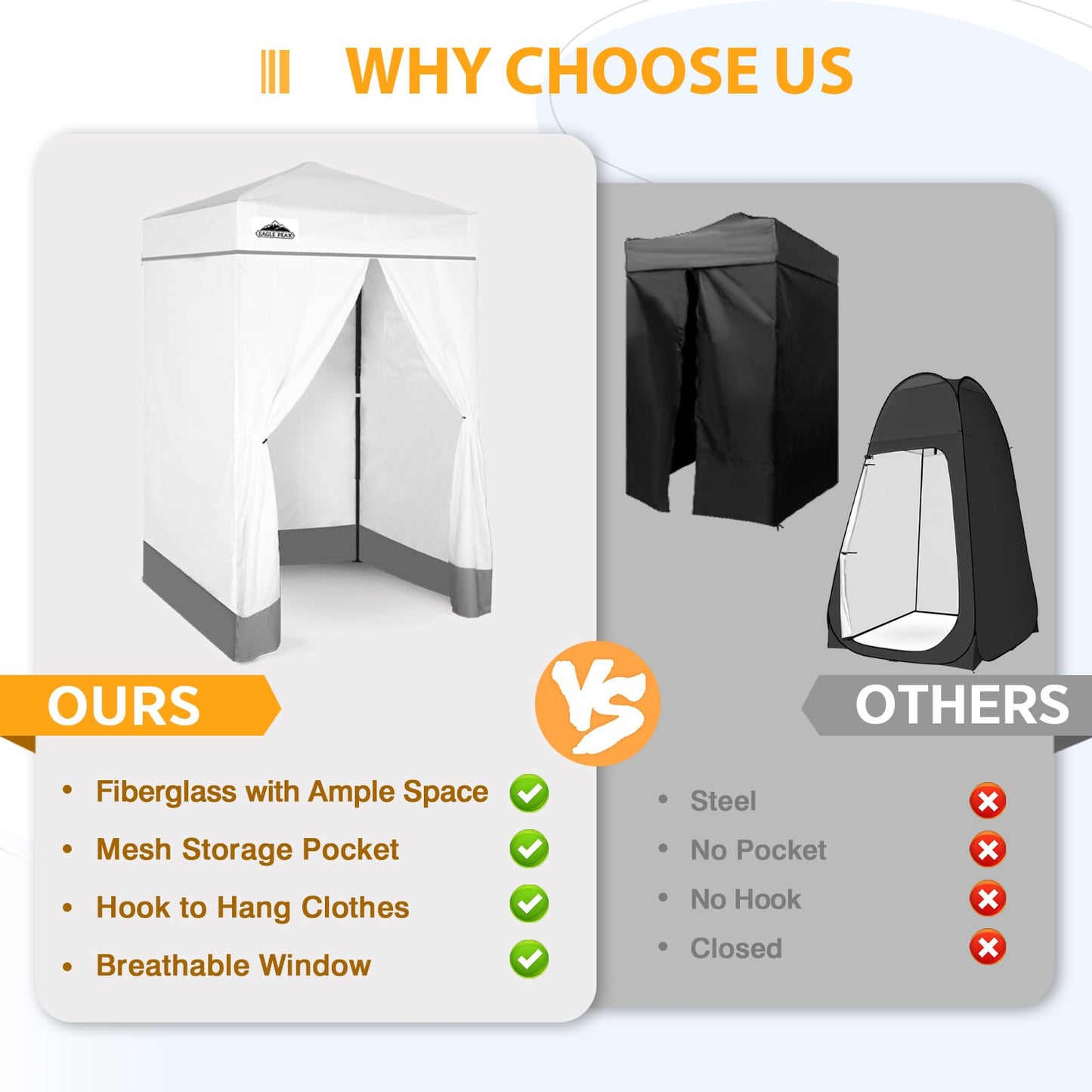 EAGLE PEAK Flex Compact 4x4 Pop-up Canopy Changing Room, Portable Dressing Room, Privacy Changing Tent for Indoor Fashion Photoshoots, Camping, or Pool, Purple