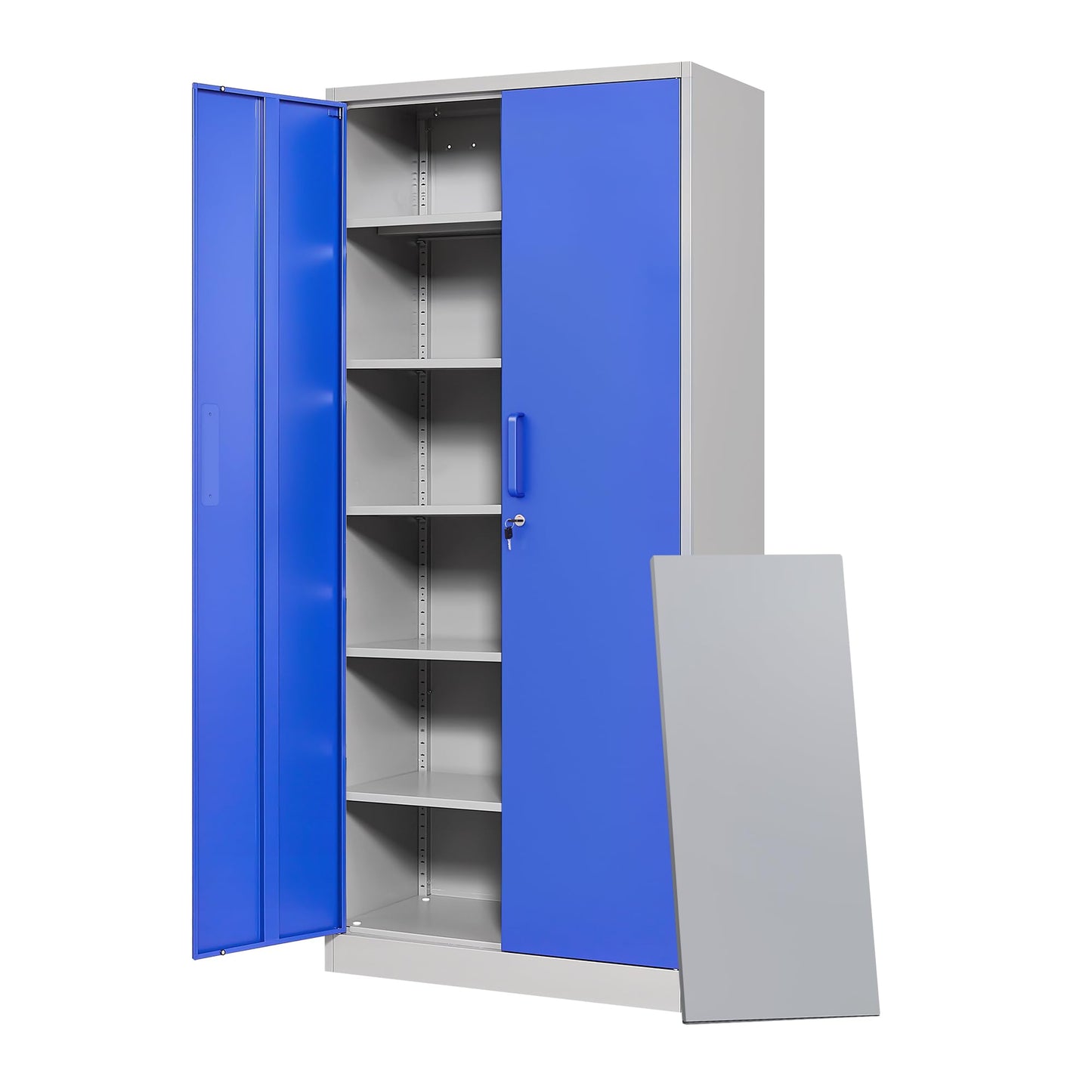 Letaya Metal Garage Storage Cabinets with Lock-72 Tall Tool Organizer Steel Lockers, 5 Adjustable Layers Shelves for Home,Office,Warehouse,Garage,(Black-72“)