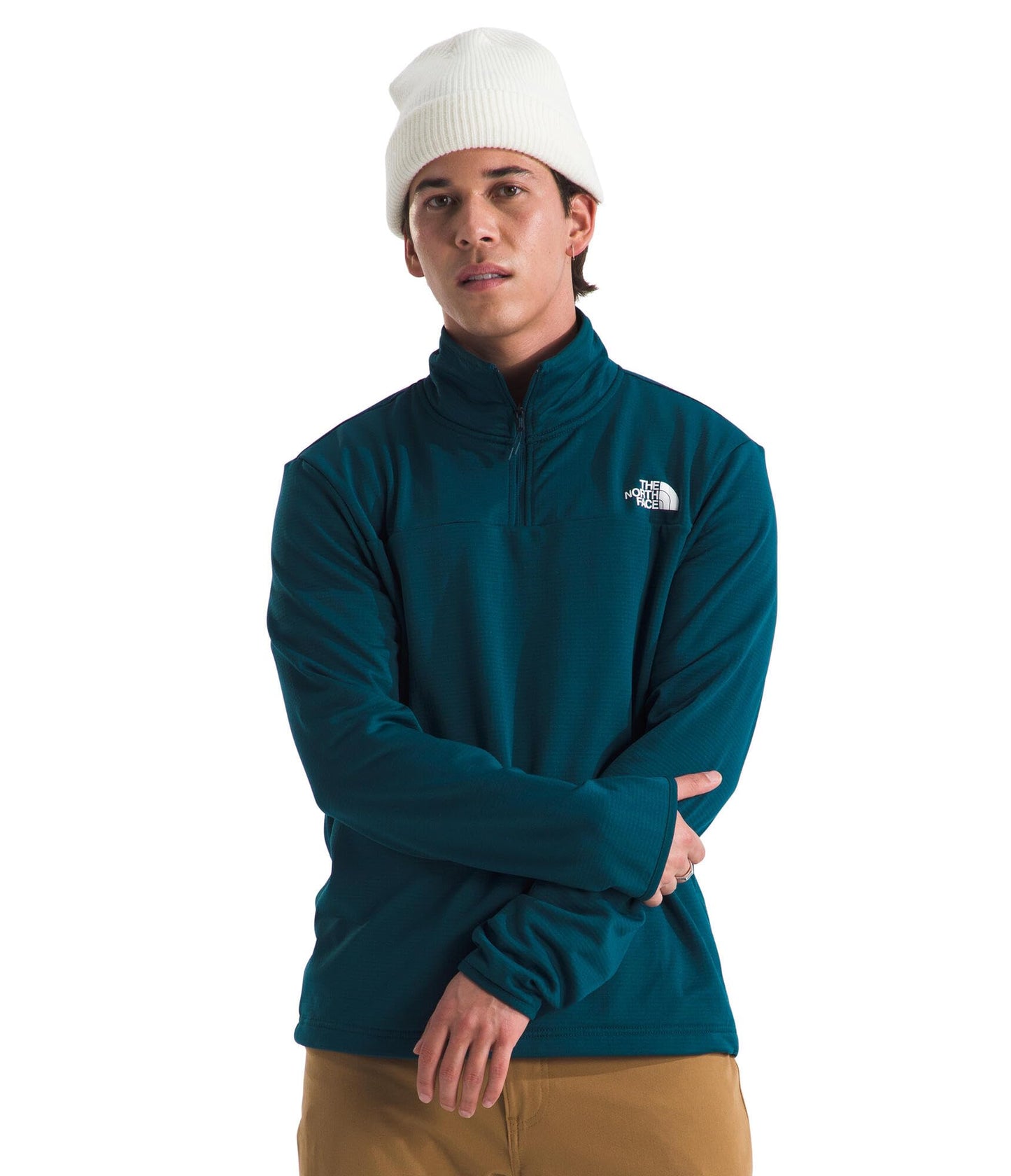 THE NORTH FACE Men's Cedar Trail Grid Fleece Quarter Zip Jacket | Cold Weather Top With Durable, Reinforced Bindings