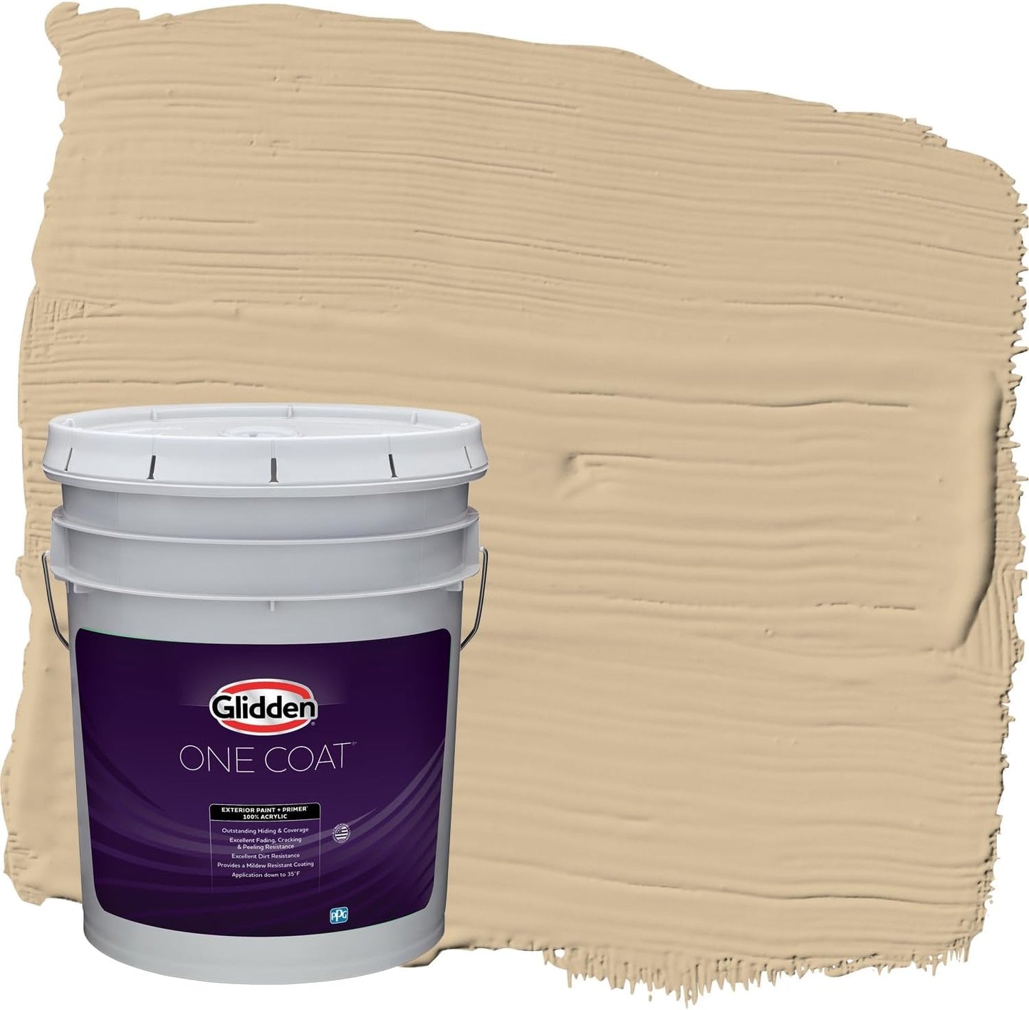 Glidden Exterior Paint + Primer: Beige/Pony Tail, One Coat, Semi-Gloss, 1-Gallon
