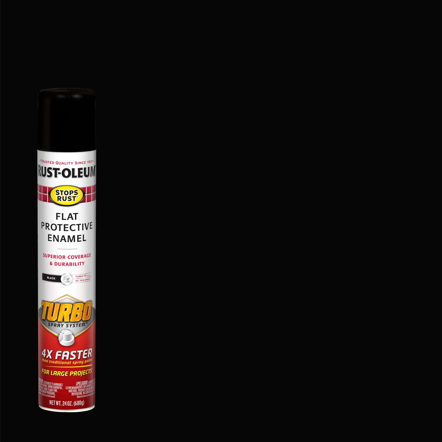 Rust-Oleum 376298 Stops Rust Turbo Spray System Spray Paint, 24 oz, Flat Black