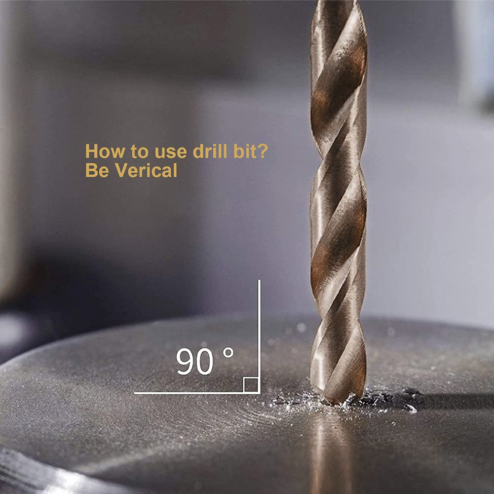Cobalt Drill Bit Set 115 PCS - M35 High Speed Steel Twist Jobber Length Drill Bits for Hardened Metal, Stainless Steel, Cast Iron, Plastic and Wood, 1/16"-1/2", A-Z, 1-60
